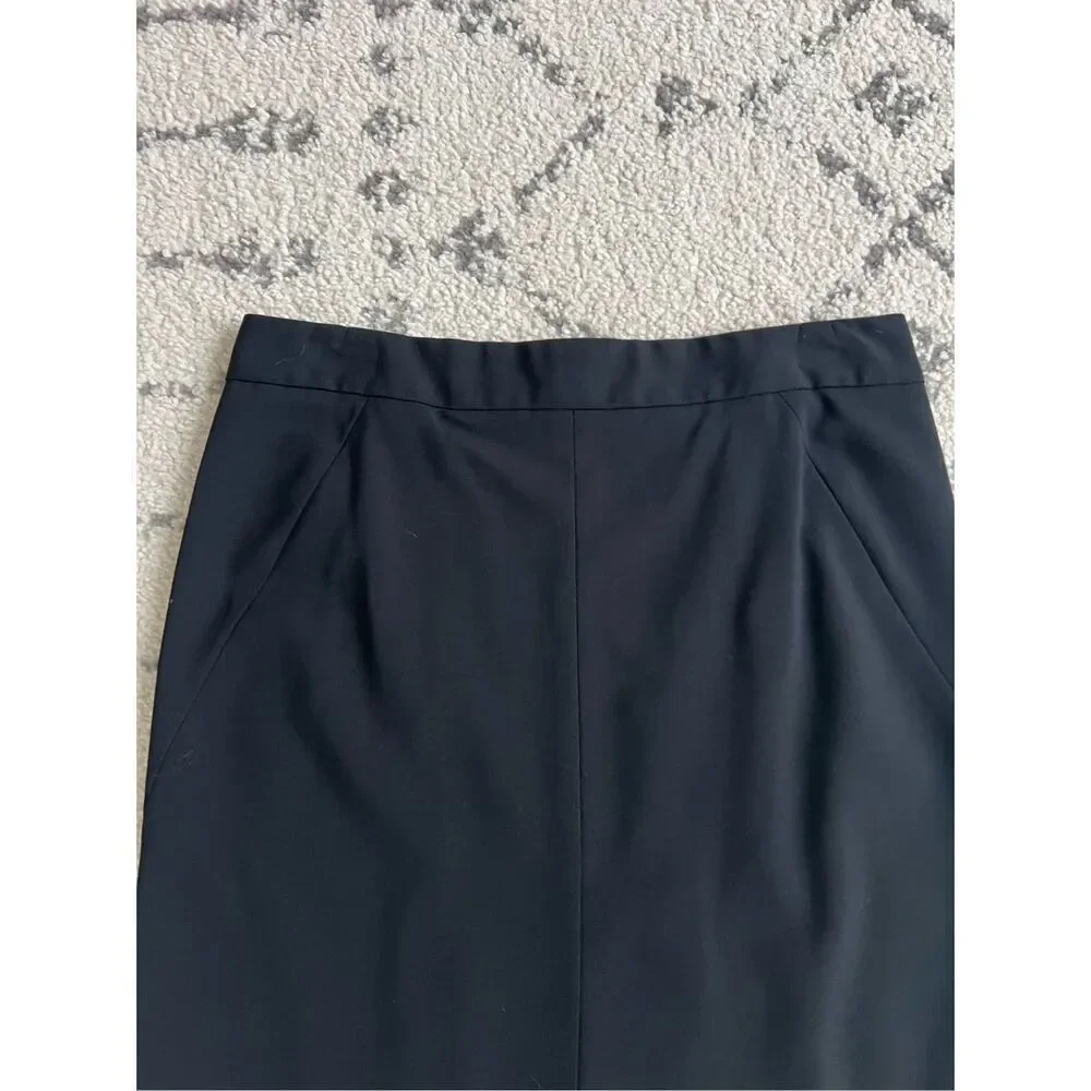 Theory Business Mini Skirt Womens 2 Black Wool Blend Stretch Pull-On Zip‎ Casual